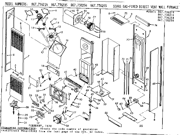 Kenmore 867736255 unit parts diagram