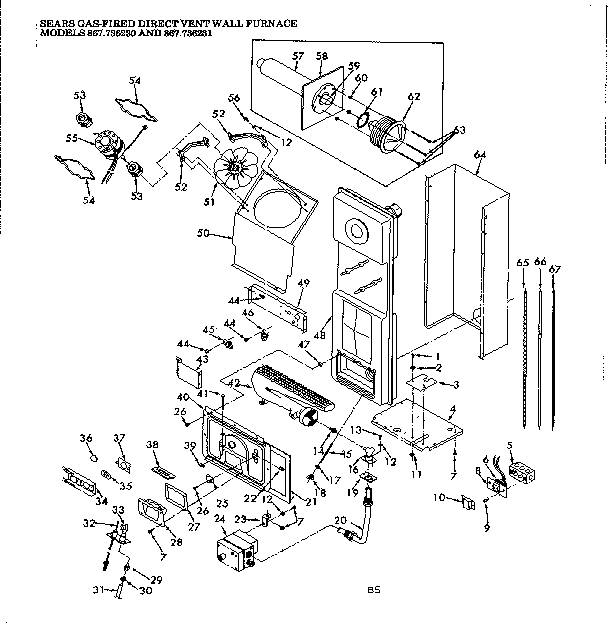 Kenmore 867736230 functional replacement parts diagram