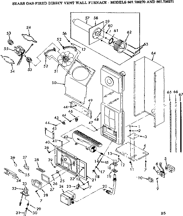 Kenmore 867736271 functional replacement parts diagram