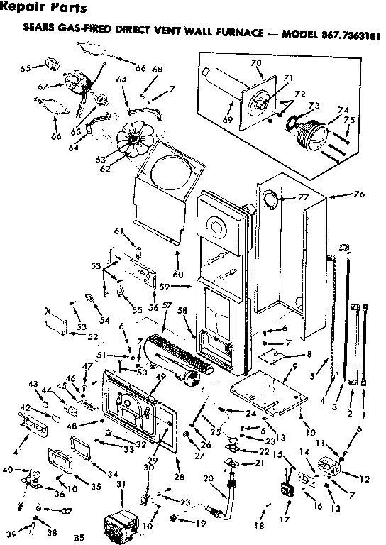 Kenmore 8677363101 functional replacement parts diagram