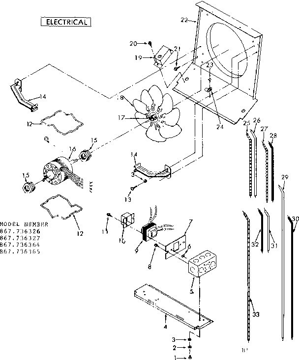 Kenmore 867736326 electrical diagram