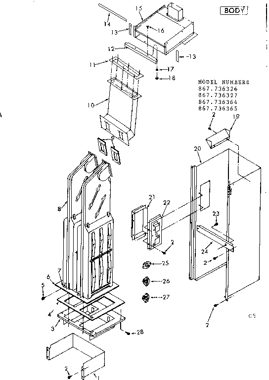 Kenmore 867736326 body diagram