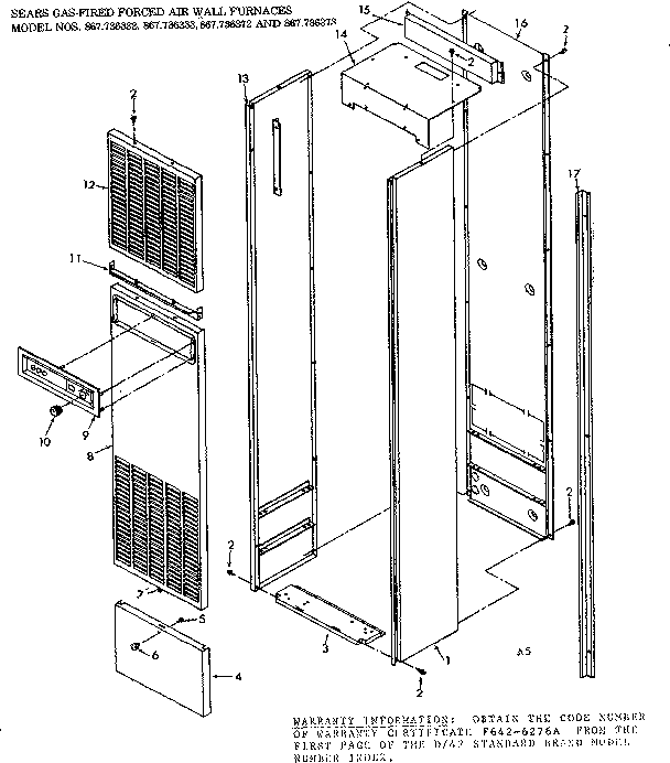 Kenmore 867736332 cabinet diagram