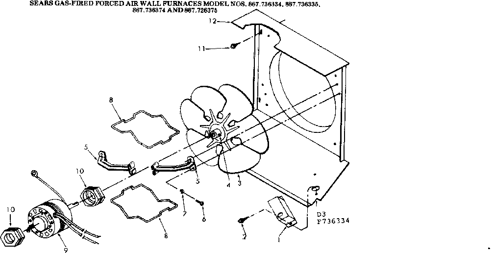 Kenmore 867736334 blower assembly diagram