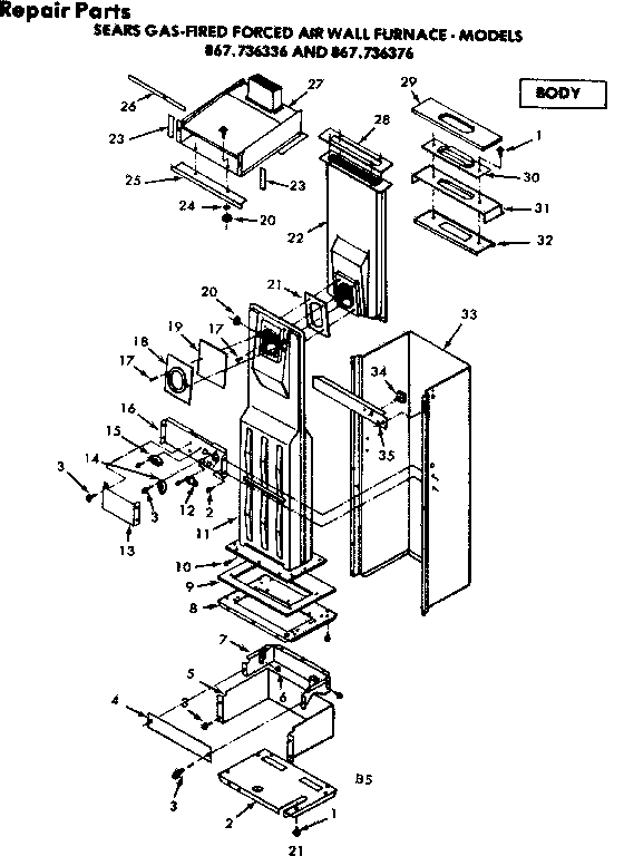 Kenmore 867736376 body diagram