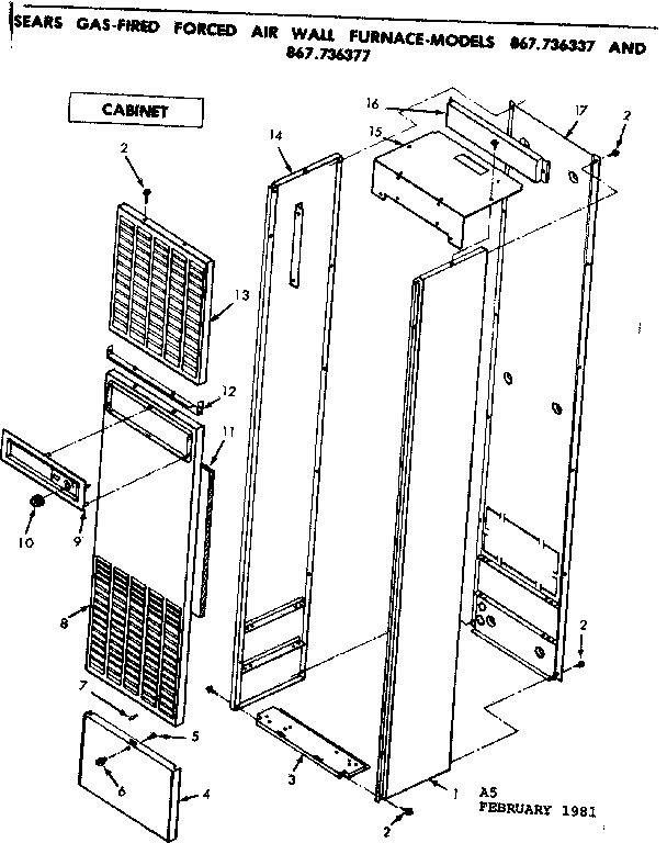 Kenmore 867736337 cabinet diagram