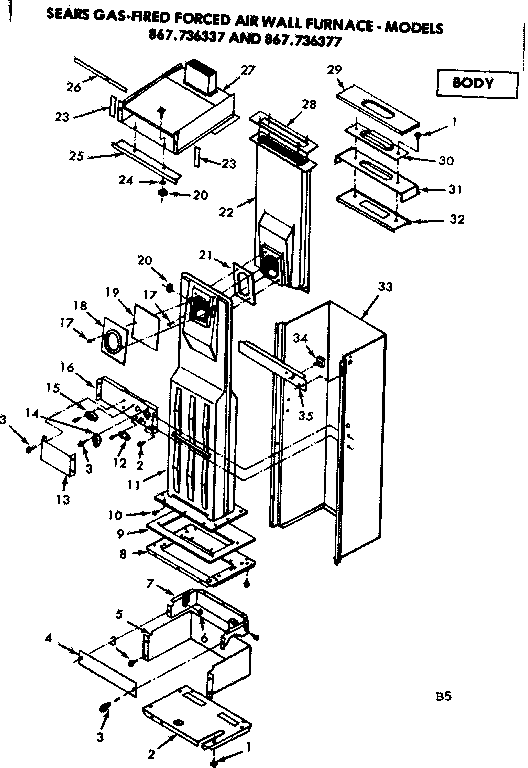 Kenmore 867736337 body diagram