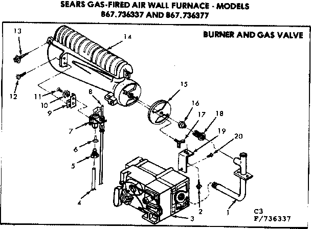 Kenmore 867736337 burner and gas valve diagram