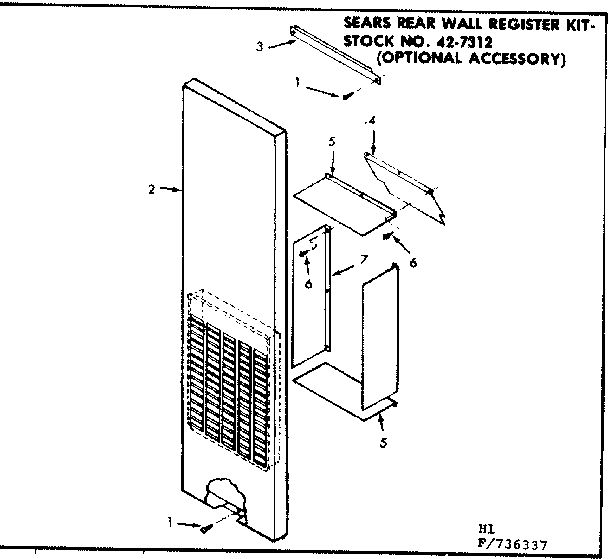 Kenmore 867736337 wall register kit diagram
