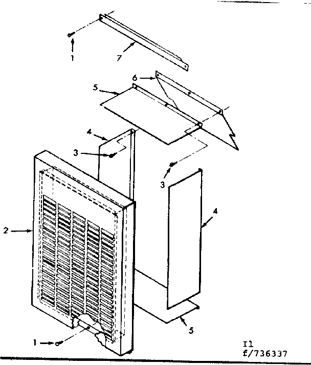 Kenmore 867736337 wall register kit diagram