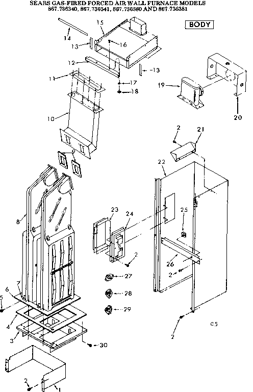 Kenmore 867736381 body diagram