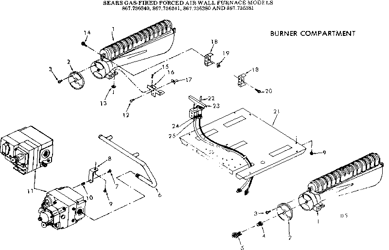 Kenmore 867736381 burner compartment diagram