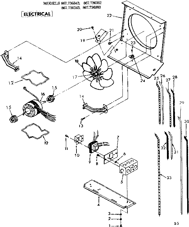 Kenmore 867736382 electrical diagram