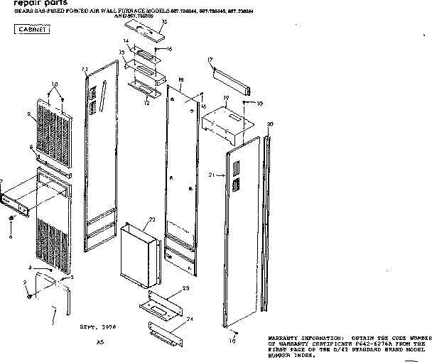 Kenmore 867736345 cabinet diagram