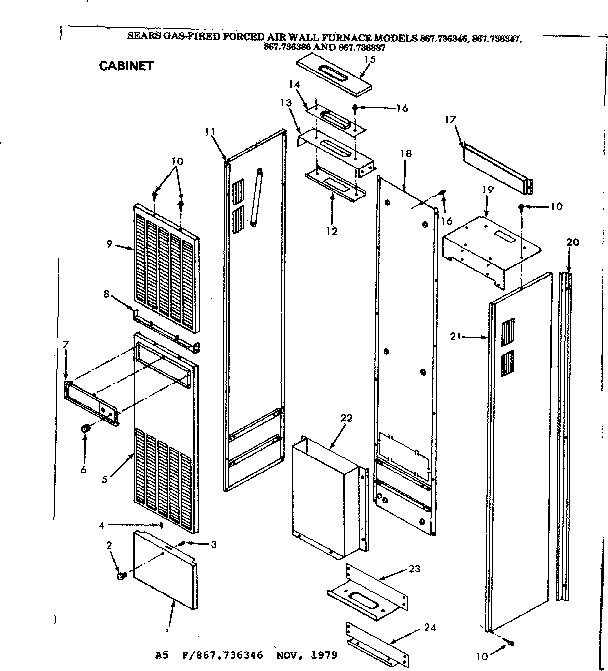 Kenmore 867736387 cabinet diagram