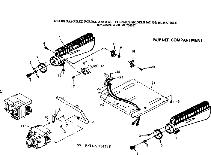 Kenmore 867736387 burner compartment diagram