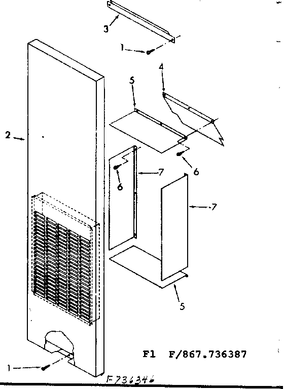 Kenmore 867736387 register kit diagram