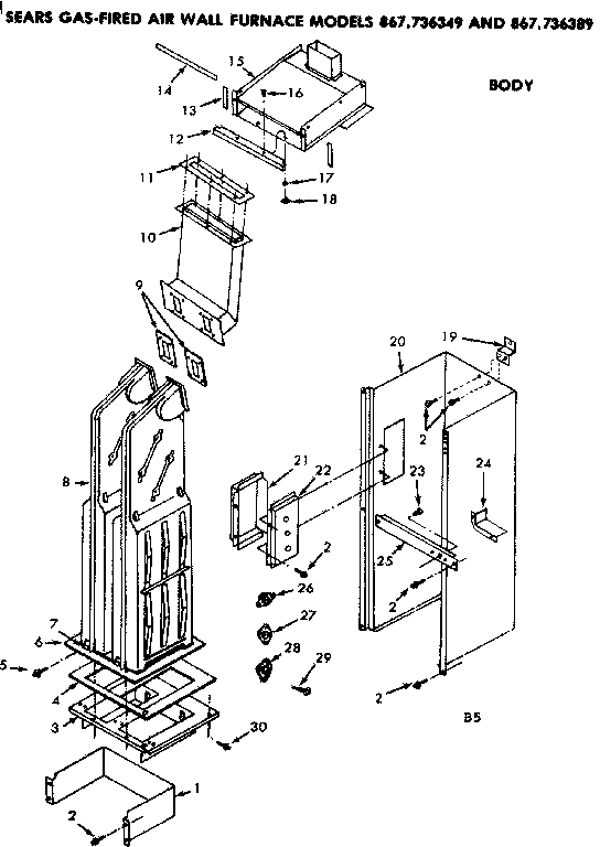 Kenmore 867736349 body diagram