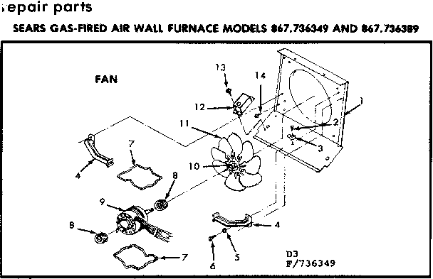 Kenmore 867736349 fan diagram
