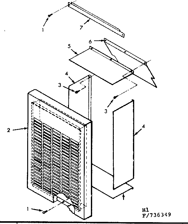 Kenmore 867736349 wall register kit diagram