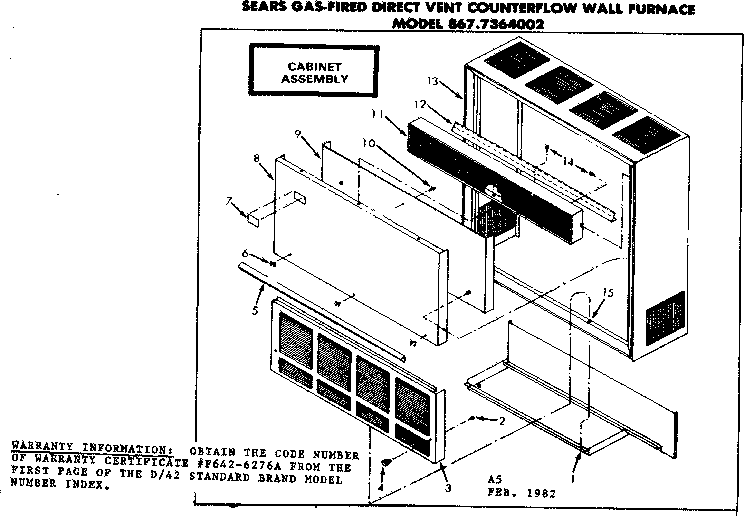 Kenmore 8677364002 cabinet diagram
