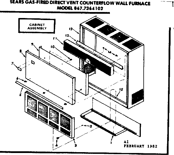 Kenmore 8677364102 cabinet diagram