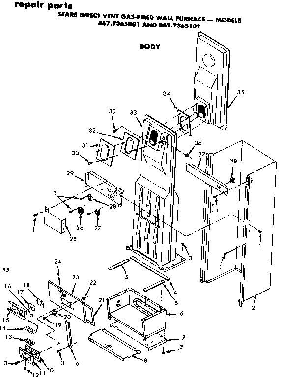 Kenmore 8677365101 body diagram