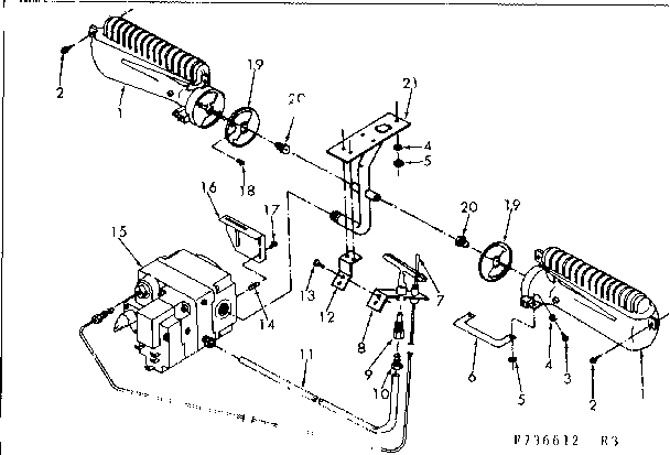 Kenmore 867736612 gas burners and manifold diagram