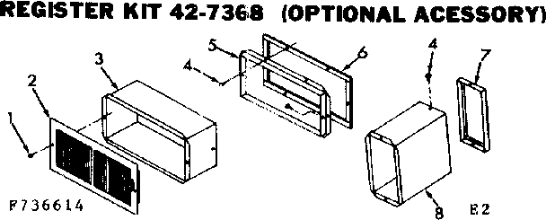 Kenmore 867736655 register kit 42-7368 diagram