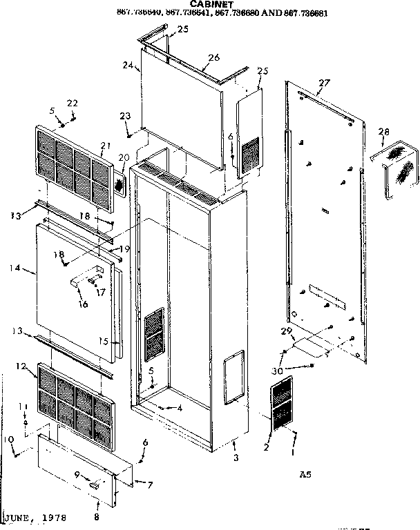 Kenmore 867736680 cabinet diagram