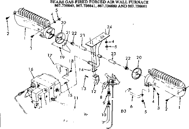 Kenmore 867736680 gas burners and manifold diagram