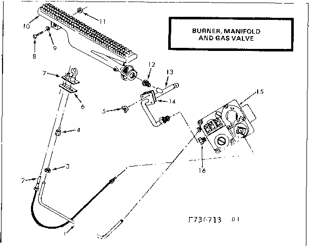 Kenmore 867736754 burner, manifold & gas valve diagram