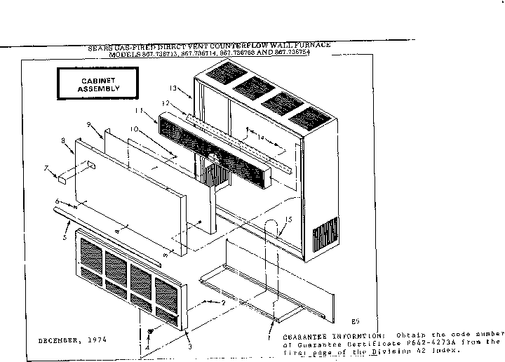 Kenmore 867736754 cabinet asm diagram