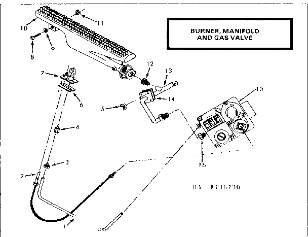 Kenmore 867736731 burner-manifold & gas valve diagram