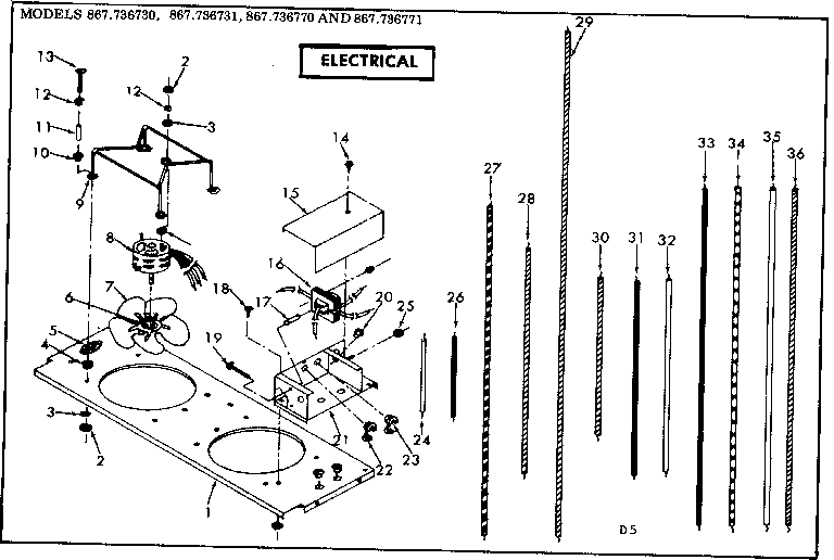 Kenmore 867736731 electrical diagram