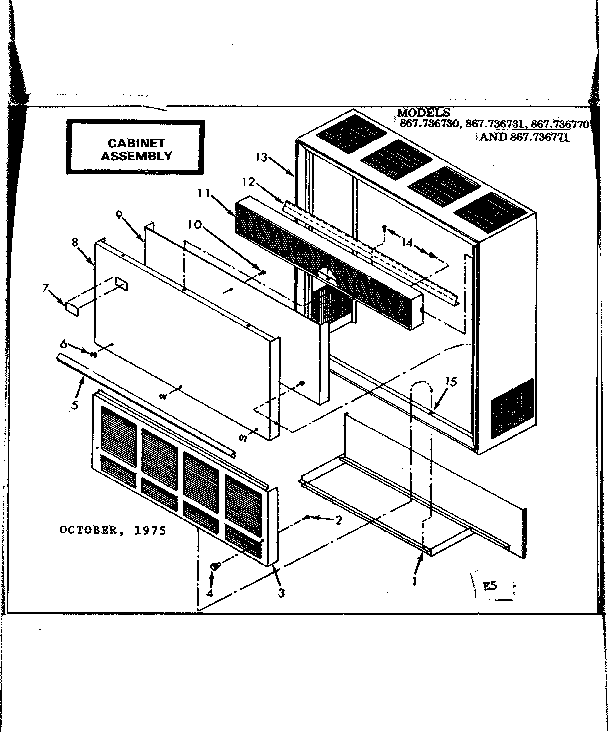 Kenmore 867736731 cabinet assembly diagram