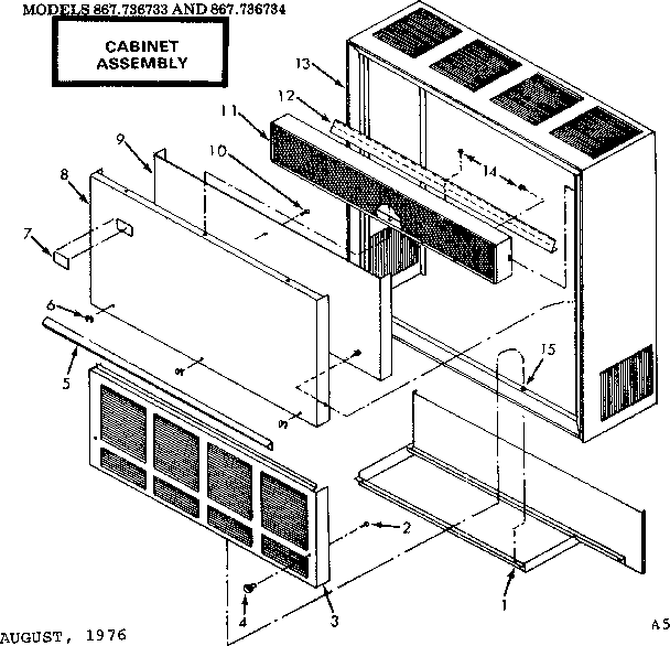 Kenmore 867736733 cabinet assembly diagram