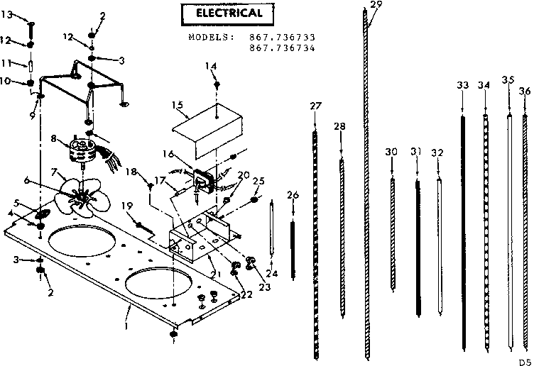 Kenmore 867736733 electrical diagram