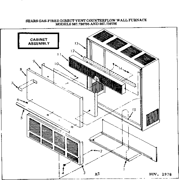 Kenmore 867736736 cabinet assembly diagram