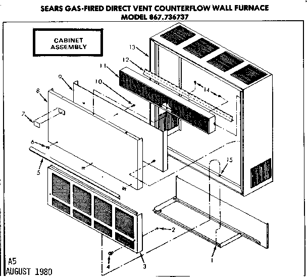 Kenmore 867736737 cabinet assembly diagram