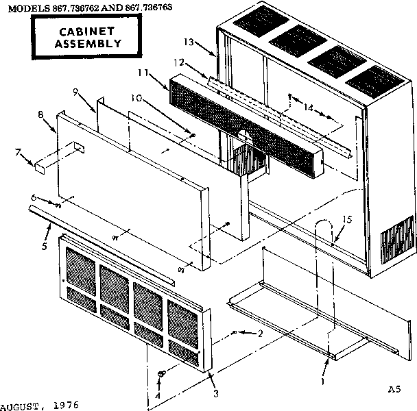 Kenmore 867736763 cabinet assembly diagram