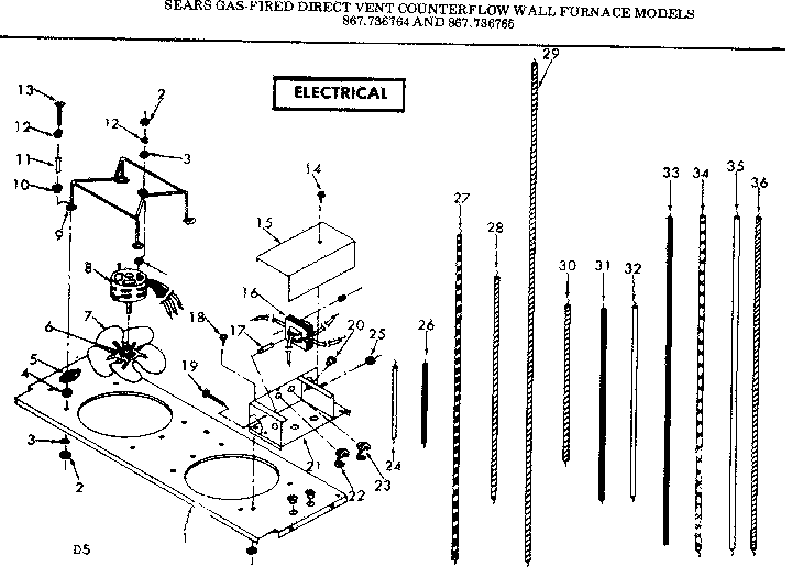 Kenmore 867736764 electrical diagram