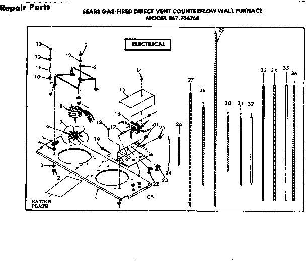 Kenmore 867736766 electrical diagram