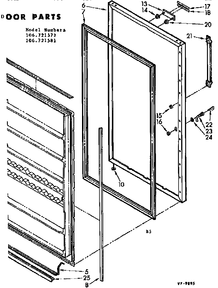 Kenmore 106721571 door parts diagram