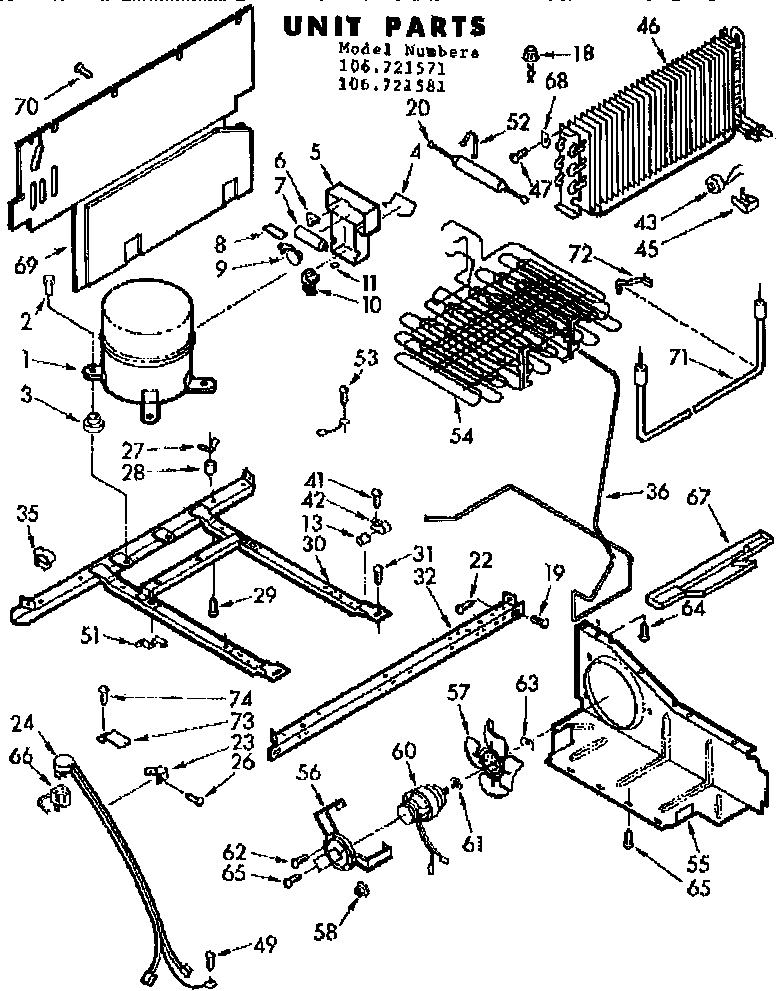 Kenmore 106721571 unit parts diagram