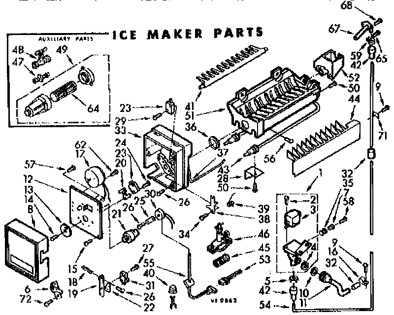 Kenmore 106721571 ice maker parts diagram