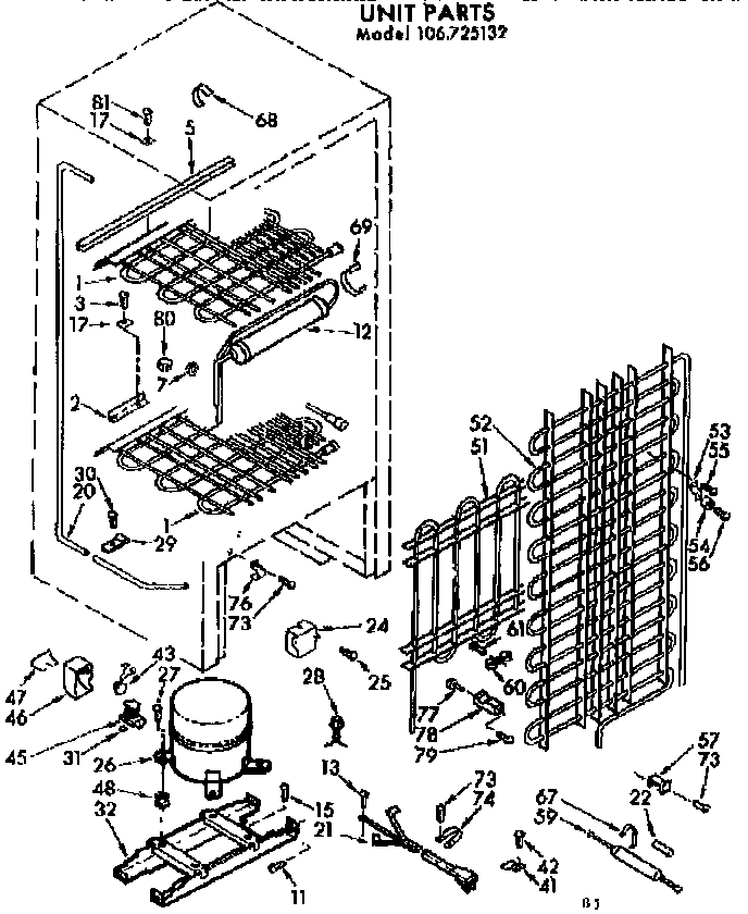 Kenmore 106725132 unit parts diagram