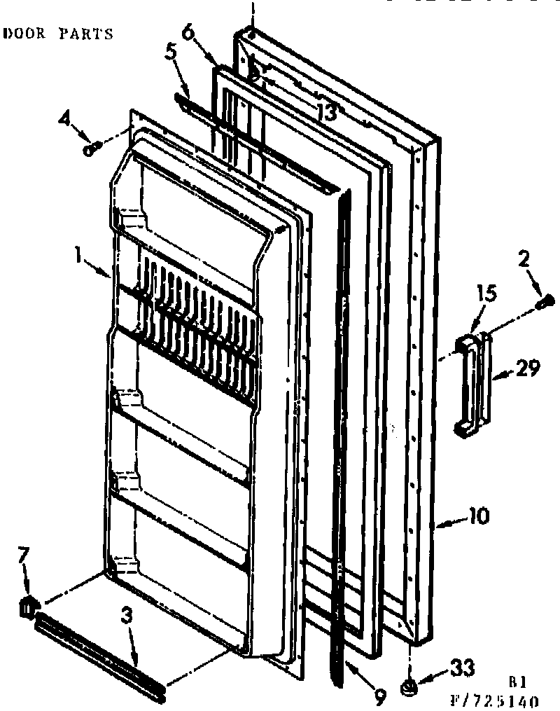 Kenmore 106725140 door parts diagram