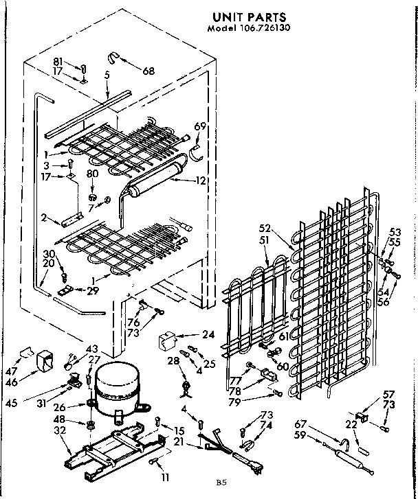 Kenmore 106726130 unit parts diagram