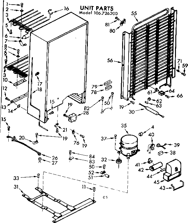 Kenmore 106726200 unit parts diagram
